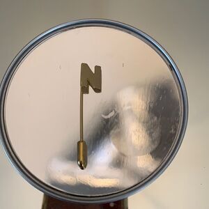 Vintage letter “N” gold stick pin